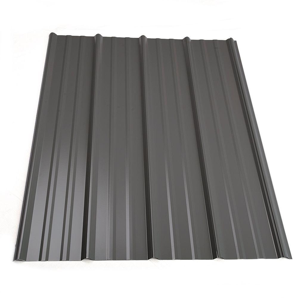 14 ft. Classic Rib Steel Roof Panel in Charcoal