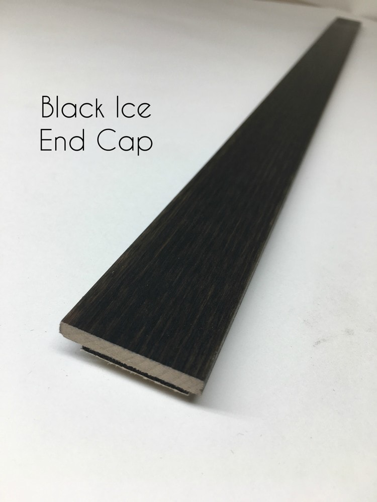 Timberchic Black Ice Peel and Stick Reclaimed Wooden Panels/Black Ice/End Cap / 3/8' x 1-1/4' x 48'