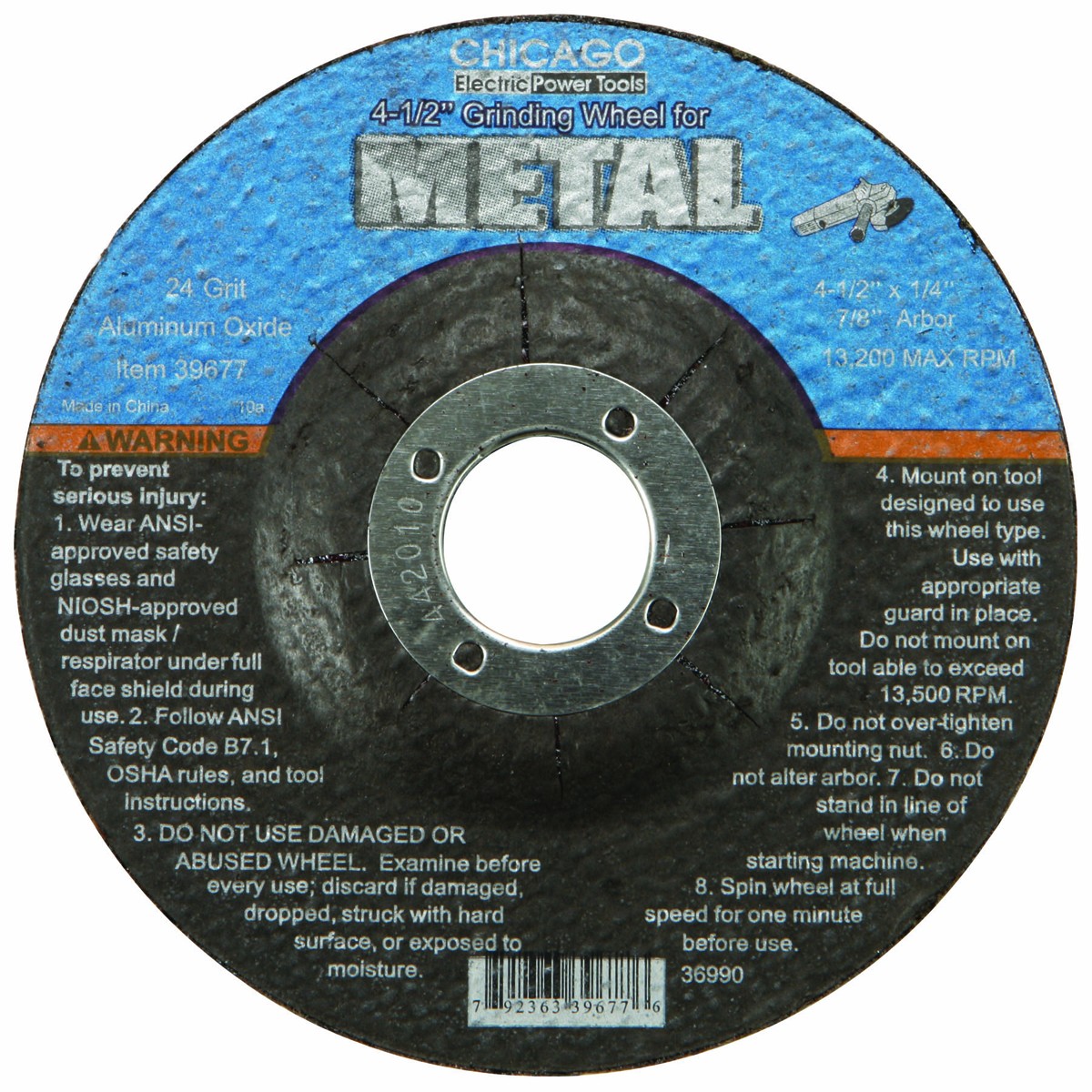 4-1/2 in. 24 Grit Metal Grinding Wheel